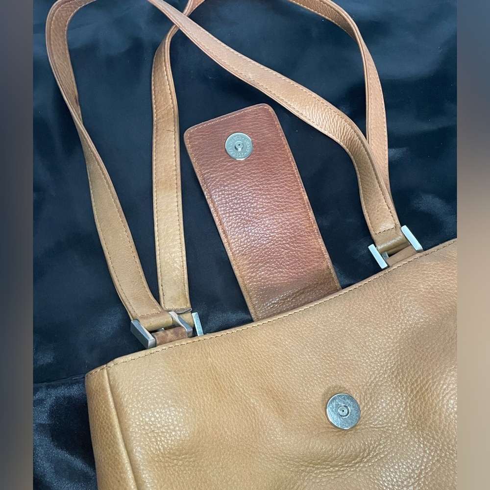 Fossil Leather Shoulder Bag Tan Genuine Real Leather Bag - Picture 2 of 10